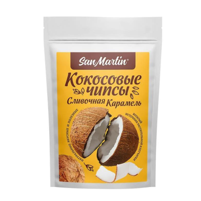 Кокосовые чипсы Сливочная карамель San Martin 40гр