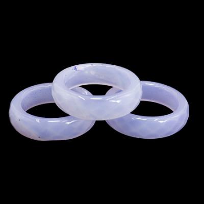 Кольцо из камня SEW123-G27-3 граненное Сиреневый агат для привлечения удачи размеры 16-19мм