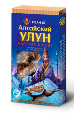 Чайный напиток "Алтайский улун" мужской с маральим корнем, (плитка 96 г).