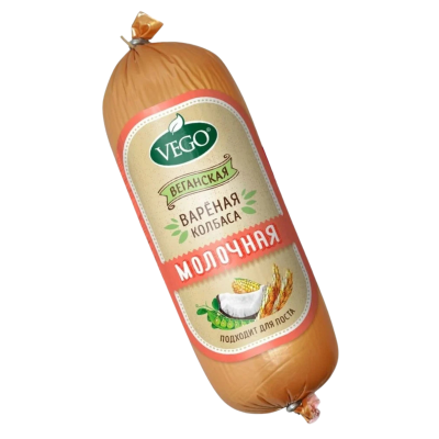 Продукт растит. Колбаса вареная Молочная "Vego"  400 гр.