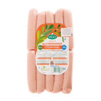 Продукт растит. сосиски "Столичные"  "Vego"  400 гр. РФ
