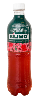 Безалкогольный напиток натурального брожения «BILIMO — с соком вишни и суданской розы» 500 мл