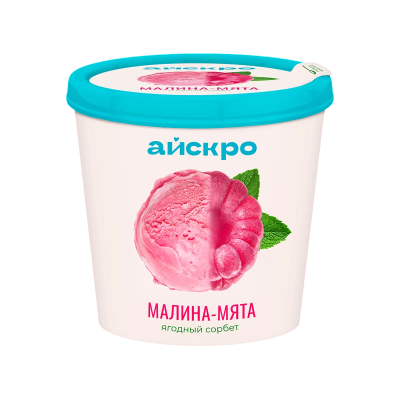Десерт взбитый замороженный фруктовый  "Сорбет малина-мята" 75 гр.