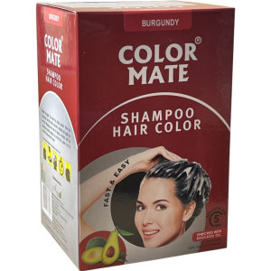 Краска -шампунь для волос COLOR MATE ,бургунди  . Индия.