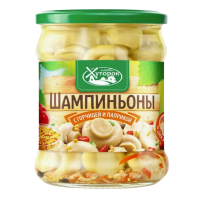 Грибы шампиньоны Бабушкин Хуторок с горчицей и паприкой 450гр., РФ