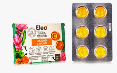 Карамель леденцовая с гвоздикой и куркумой  "Eleo" 19 гр.