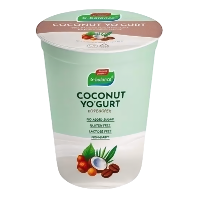 Продукт кокосовый питьевой "COCONUT YO'GURT Кофе со вкусом ореха" на йогуртовой закваске обогащенный пробиотиками, 220 гр., РФ