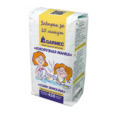 Манка кукурузная без глютена "Гарнец"  450 гр.