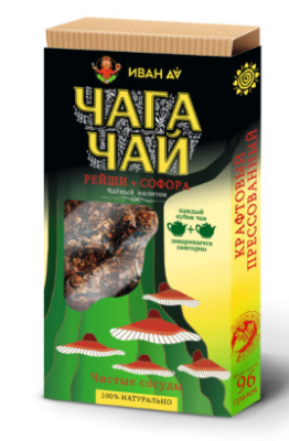 Чайный напиток "Чага-чай" с грибом рейши (+софора), (плитка 96 г)