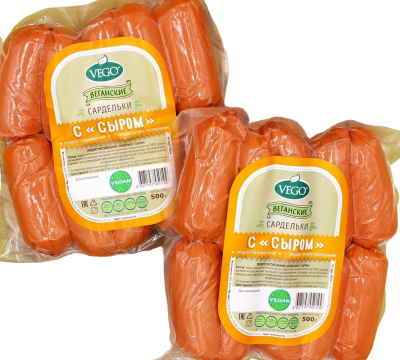 Продукт растительный Сардельки с сыром "Vego" 500 г