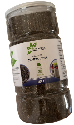 Семена ЧИА фасованные BioBalance, банка 1кг.
