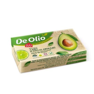 Крем на растительных маслах De olio со вкусом лайма и маслом авокадо, жир. 72,5%  180 гр.