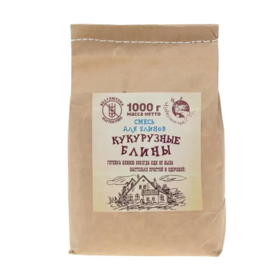 Смесь мучная безглютеновая "Кукурузные блины" 1 кг "Чудесница"