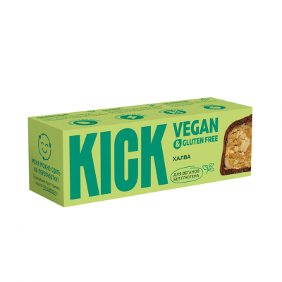 Батончик халва с корицей с семенами тыквы и кунжута в темной глазури "Kick" 45 гр. РФ