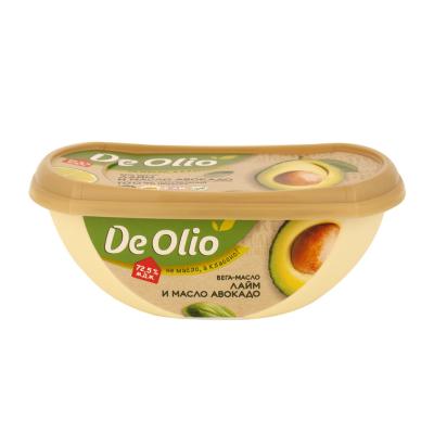 Крем на растительных маслах De olio  со вкусом лайма и маслом авокадо, жир. 72,5%  220 гр.