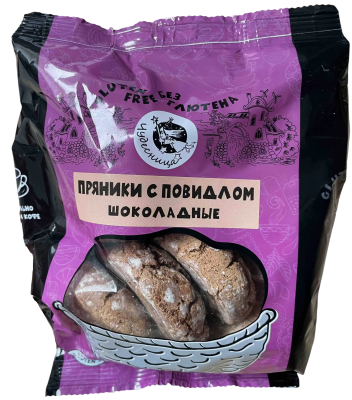 Пряники без глютена Шоколадные с повидлом "Чудесница" 180 гр.