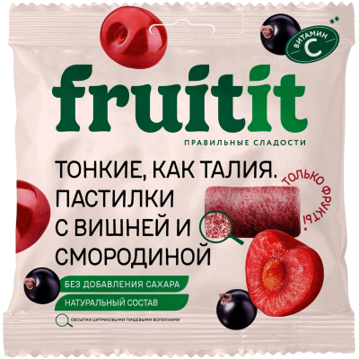 Пастилки FRUIT IT "Вишня и Смородина" 70гр.