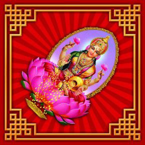 падс07 Денежные салфетки (4шт.) Богиня процветания – Лакшми