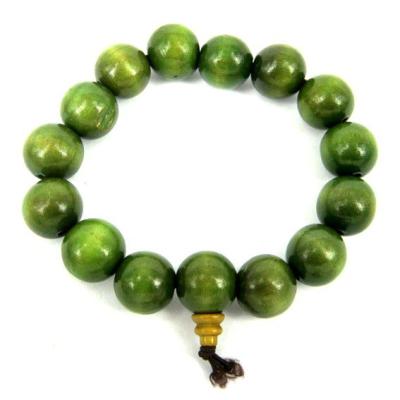 V109-18 Браслет d.14мм зеленый дерево, лак