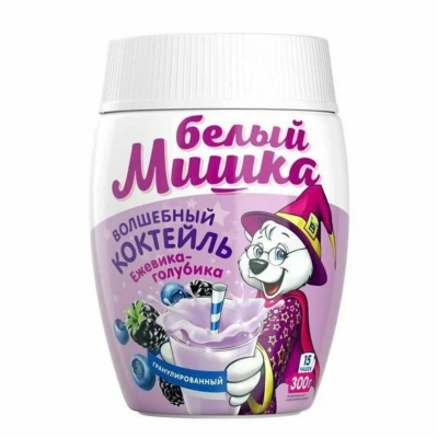 Смесь для коктейля гранула БЕЛЫЙ МИШКА  Голубика-Ежевика ПЭТ 300гр. РФ