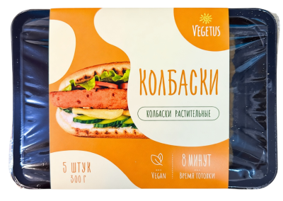 П/ф  раст происх. Колбаски со вкус цыпленка  300г. зам. Vegetus