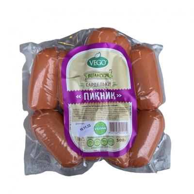 Продукт растит. "Сардельки Пикник" "Vego" 500 гр.