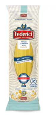 Federici изделия макаронные №12, Лапша длинная без глютена 400гр.