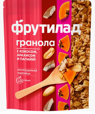 Фрутилад. Гронола с кокосом, арахисом и папайей 270 гр. Фрутилад. Гронола с кокосом, арахисом и папайей 270 гр.