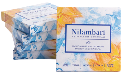 Шоколад молочный на овсяном молоке без сахара "Nilambari"  65 г