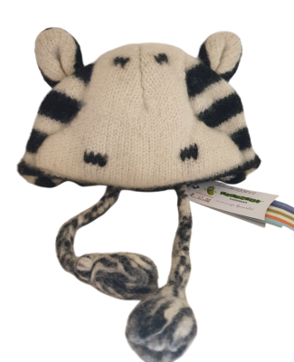 Шапка детская вязаная ( петушок) ( зебра)