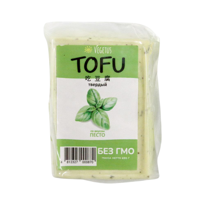 Продукт соевый «Тофу твердый» со вкусом «Песто» Vegetus 230гр.