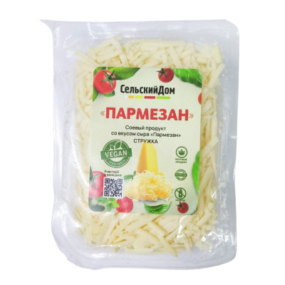Пищевой соевый продукт со вкусом сыра "Пармезан" стружка Сельский дом, 200гр. РФ