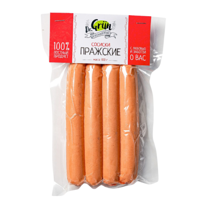 Продукт растит. сосиски "Пражские" Dr. GRÜN 300 гр.