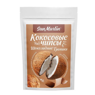 Кокосовые чипсы Шоколадные тропики San Martin 40гр