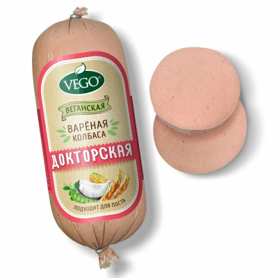 Продукт растит. колбаса вареная "Докторская веганская" "Vego"  500 гр. РФ