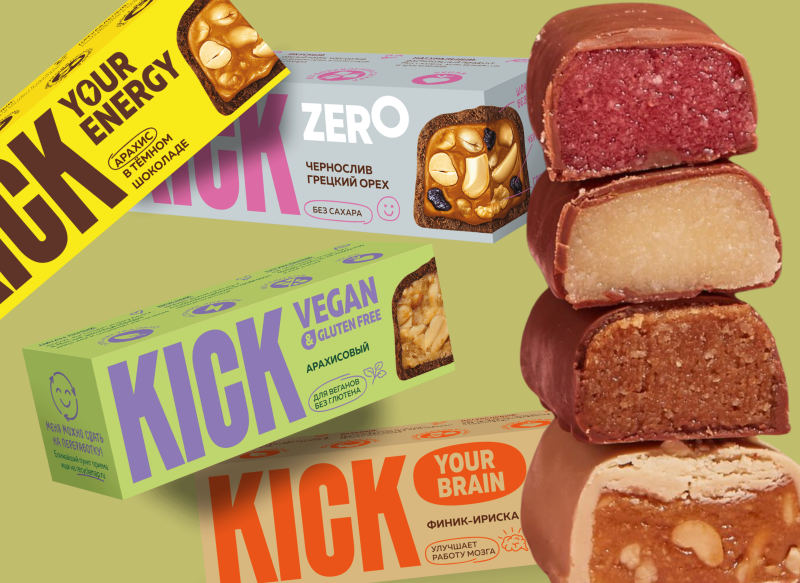 Четвертый батончик Kick в подарок при покупке трех!