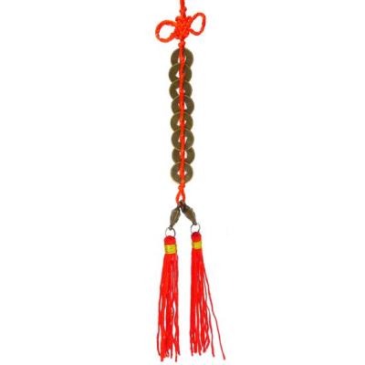 Z180-B Подвеска Фэн Шуй 8 монет 2 слитка d.1,5см металл 27см