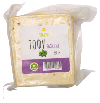 Пищевой соевый продукт "Тофу с базиликом" VEGETUS  250 гр. РФ
