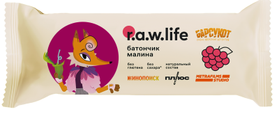 Батончик злаковый "Малина" R.A.W. Life для детей с 3-х летнего возраста 35гр.