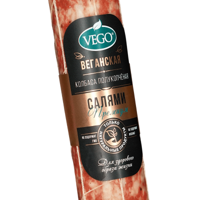 Продукт растит. Колбаса полукопченая Салями Премиум "Vego" 400 гр.