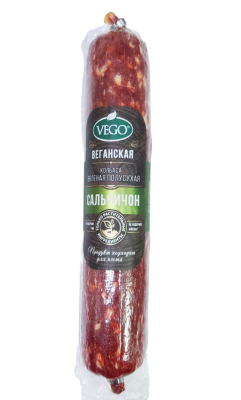 Продукт растительный "Колбаса вяленая полусухая "Сальчичон" "Vego" 300гр. РФ