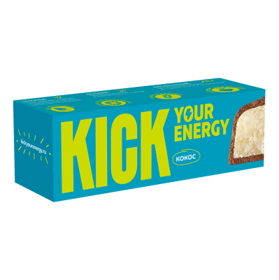 Кокосовый батончик в карамельном шоколаде  "Kick"  45 гр. РФ