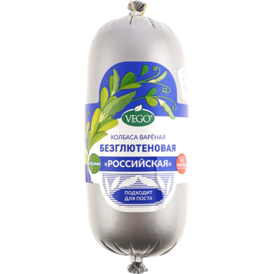 Продукт растит. колбаса вареная  "Российская" "Vego" 500 гр.