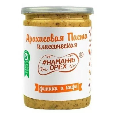 Арахисовая паста "Намажь орех"  финики и кофе 70 гр. РФ