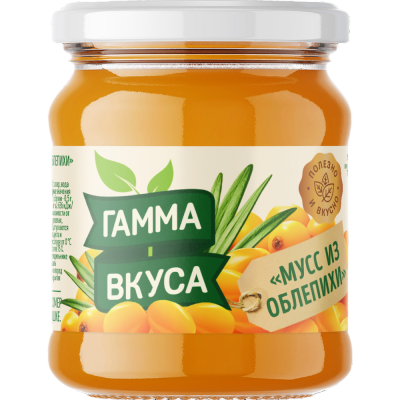 Десерт фруктовый "Мусс из облепихи" стер. "Гамма вкуса" 250 г., РБ