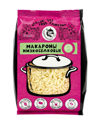 "Рожки гладкие" Макароные изделия без глютена с низким содержанием белков "Чудесница" 300 гр.