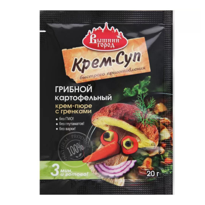 Суп  "Вышний город" грибной картофельный крем-пюре с гренками 20 гр.