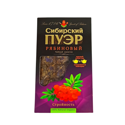 Чайный напиток "Сибирский пуэр" рябиновый, (плитка 96 г)