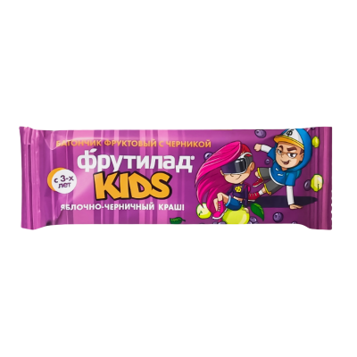 Фруктовый батончик с черникой  "Фрутилад KIDS яблочно-черничный краш"  25 гр.