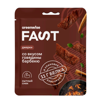 Green Wise Джерки со вкусом Говядины Барбекю, 36гр, РФ